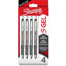 Black Gel Pens Sharpie Sharpie S-Gel Gel Pens Sleek Metal Barrel Gunmetal Medium Point 0.7mm Black Ink 4 Count