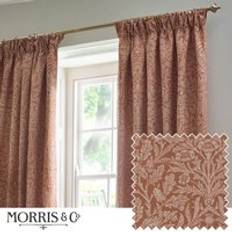Acorn Tonal Jacquard Pencil Pleat Curtains Brick