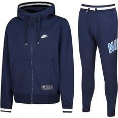 Nike Men Suits Nike Air Mens Zip Through Tracksuit Set Full - Navy Cotton