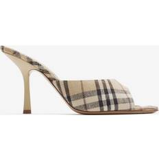 Stof Badesandaler Burberry Neutrale Linned Check Pumps Sko Dame - Beige