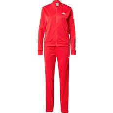 Adidas Women Suits adidas Essentials 3 Stripes Tracksuit - Red