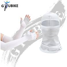 Unisex Balaclavas Dechoicelife GTUBIKE Sunscreen Balaclava And Sleeve Unisex Outdoor Anti-UV Half-finger Glove Sleeve - White