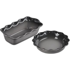 Le Creuset Heritage Stoneware Fluted and Loaf Pan Set - Oyster Pie Dish