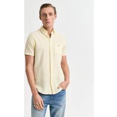 Gant Gula Skjortor Gant Reg Cotton Linen Stripe SS Shirt - Banan Gul