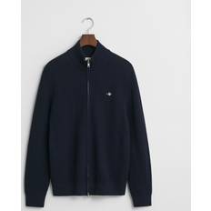 Gant Men Cardigans Gant Men Textured Cotton Zip Cardigan