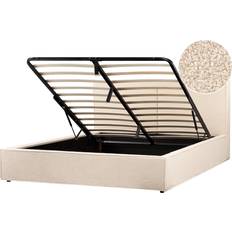 Beliani Eu Super King Size 6ft Boucle Upholstery Slatted Base Storage Ottoman Frame Bed