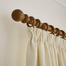 Wood Curtain Accessories Dunelm Tilton Wooden Curtain Pole with Rings - Dark Ash