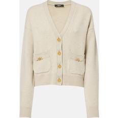 Versace Wool And Cashmere Cardigan - Beige