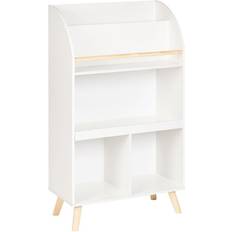Beliani 3 Tier Bookshelf Bookcase Kids Room Pine Wooden Legs White Liloet