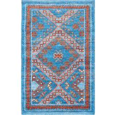 Langley Street Geometric Hand Knotted 89cm x 153cm Area Rug - Blue