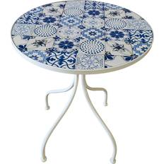 Lark Manor 60cm Santorini Mosaic - White Bistro Set, Table incl. 2 Chairs