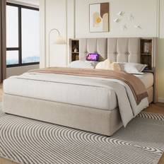 Lark Manor Upholstered With Wireless Charging Beige 135x190cm