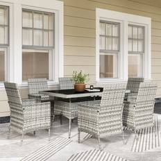 ClassicLiving Rattan Black 6 Patio Dining Set