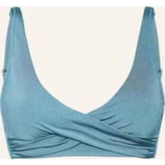 Turquoise Bikini Tops Watercult Watercult Women's Shimmering Solids Cross-Over Bikini Top - Turquoise