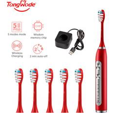 Maxpower Sonic Electric Toothbrushes Maxpower Tongwode Ultrasonic Electric Toothbrush Wireless Charging IPX7 Waterproof Replacement Heads