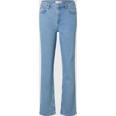 Selected Dame Jeans Selected Light Wash Straight Fit Jeans - Blå