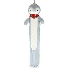 Plush Heat Bottles KS Brands Grey Plush Penguin Long Hot Water Bottle and Cover 2 L