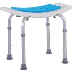 Blue Shower Stools Homcom Adjust Aluminium Bath Stool Spa Chair Non-Slip with Shower Hole Blue