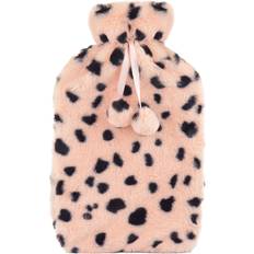 Plush Hot Water Bottle 2 Litre Leopard Pink