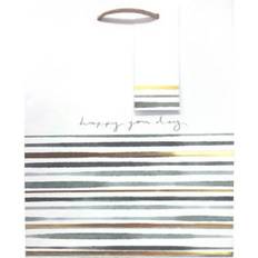 George Home Green Gold Stripe Medium Bag