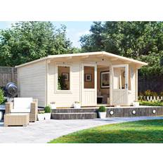 Garden log cabin Dunster House Wooden Log Cabin 5 x 4 Metres (Building Area )