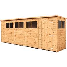 Outbuildings Empire Sheds 18 x 4ft Tongue and Groove Wooden Pent Garden Shed Brown (Building Area )