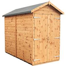 Outbuildings Empire Sheds 4 x 8ft Double Door Tongue and Groove Wooden Apex Garden Shed Brown (Building Area )