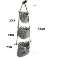 Dechoicelife Hanging Fruit Vegetable Storage Handmade Woven Jute Basket Basket