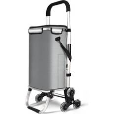 Vounot Folding Shopping Trolley on 6 Wheels - Grey