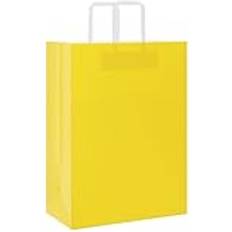 Plastic Wrapping Paper & Gift Wrapping Supplies vidaXL Kraftpapperspåsar 50 St Med Handtag Gul 32x17x44 Cm