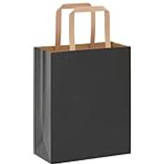 White Wrapping Paper & Gift Wrapping Supplies vidaXL Kraftpapperspåsar 50 St Med Handtag Svart 18x8x22 Cm