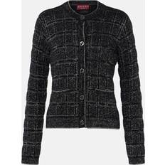 Gucci Cardigans Gucci Checked Wool-Blend Lamé Cardigan - Black