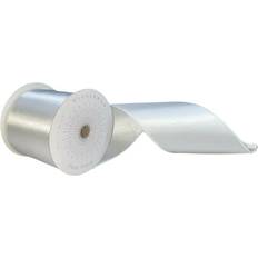 White Gift Wrap Ribbons Vickerman QTX241111 4 in x 10 Yards White Satin Ribbon
