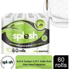 Toilet Papers Splesh Quilted Luxury Aloe Vera 3 Ply Toilet Tissue Paper 72 Rolls