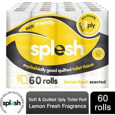 Cusheen Splesh Toilet Roll Soft Quilted Eco-Friendly Lemon 60 Rolls