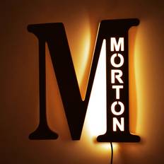 Bamboo Wall Lamps XYLFLY Customized Wooden LED Letter Nightlight 29cm Height Wall light