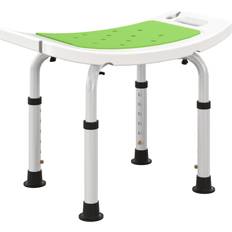 Green Shower Stools Homcom Adjust Aluminium Bath Stool Shower Non-Slip with Green