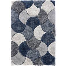 Carpets & Rugs Veryhome 3D Scallop Shaggy Navy Rug 160 x 230 Blue cm