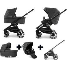 Emmaljunga Pushchairs Emmaljunga NXT60 Travel System Flat Seat Black Lounge