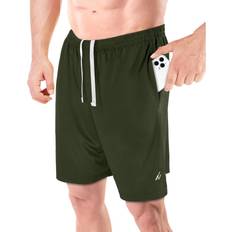 Men's Athletic Shorts Quick Dry Loose-Fit Lightweight Running Workout Gym Shorts - Army Green