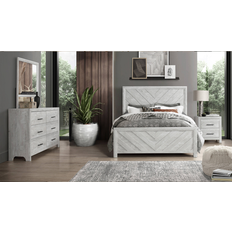 Bed Packages Galaxy Denver Rustic Oak Full Bedroom Set in White