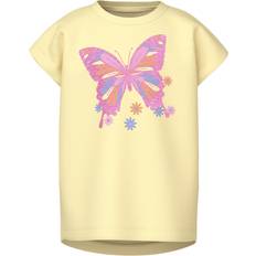Name It T-shirt - Nmf Violet - Pastel Yellow/Fluga