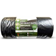 Delka Heavy Duty Black Bin Bags 75 L 1 Count Pack of 50