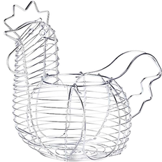 Metal Egg Products SEM Metal Wire Egg Baskets for Eggs Chicken Shaped Egg Holder with Handle Egg Product
