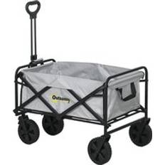 Foldable Utility Wagons OutSunny Portable Folding Wagon with Telescopic Handle