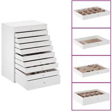 White - Women Jewellery Storage vidaXL Jewellery Box 10-Layer With Watch Holders - White