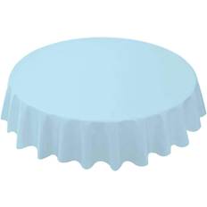 Textiles Kikidex 84 Inch Round Waterproof Thicker Tablecloth Blue