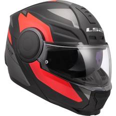 LS2 Öppningsbara hjälmar Motorcykelhjälmar LS2 Modulär Motorcykelhjälm SCOPE II DURIA - Black/Red
