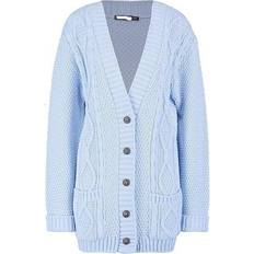 One Size - Women Cardigans PlayMc Knitted Style Long Cardigan - Blue