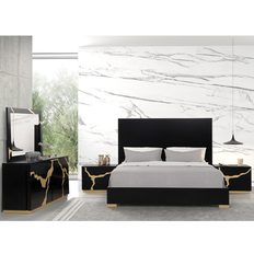 Bed Packages Furniture of America Rove Black Queen Bedroom Set